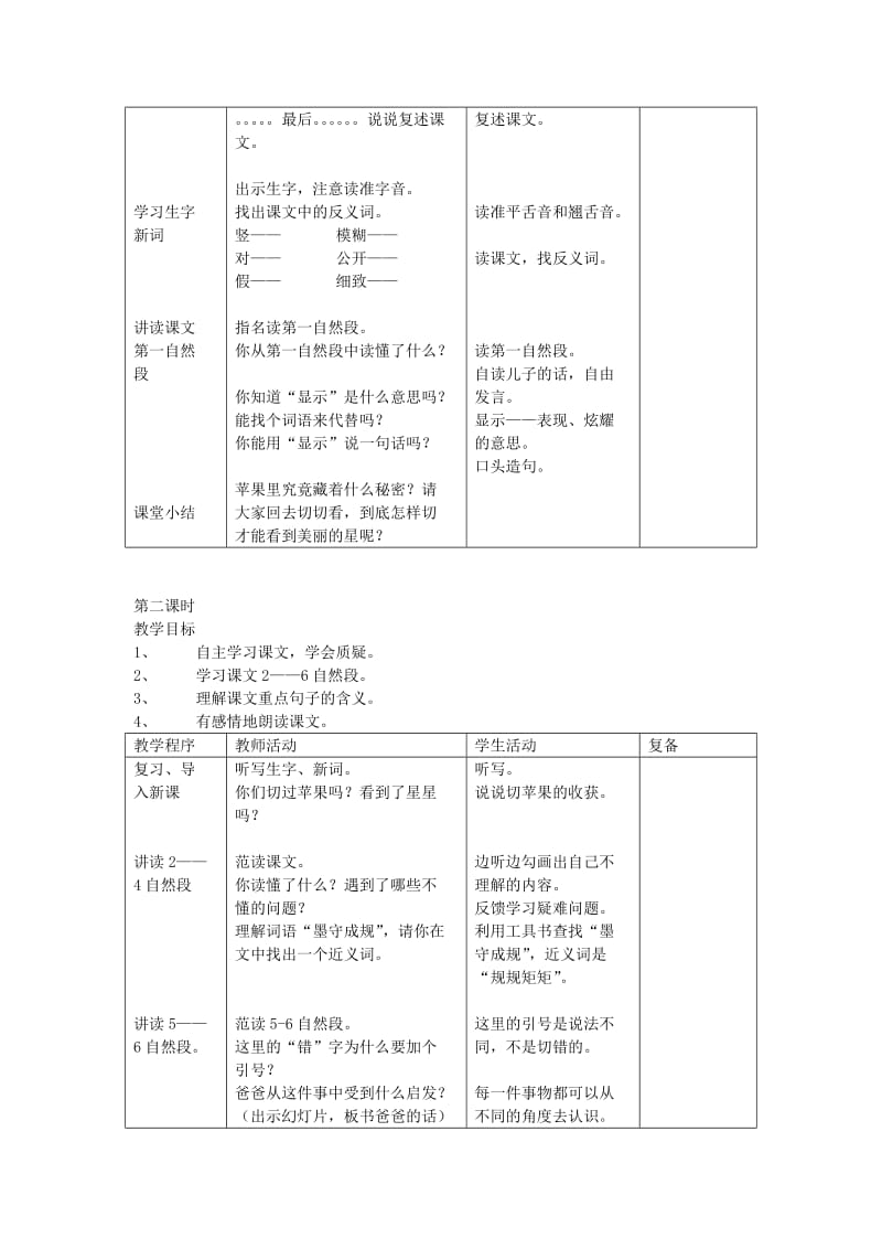 7.苹果里的星星教案[精选文档].doc_第2页