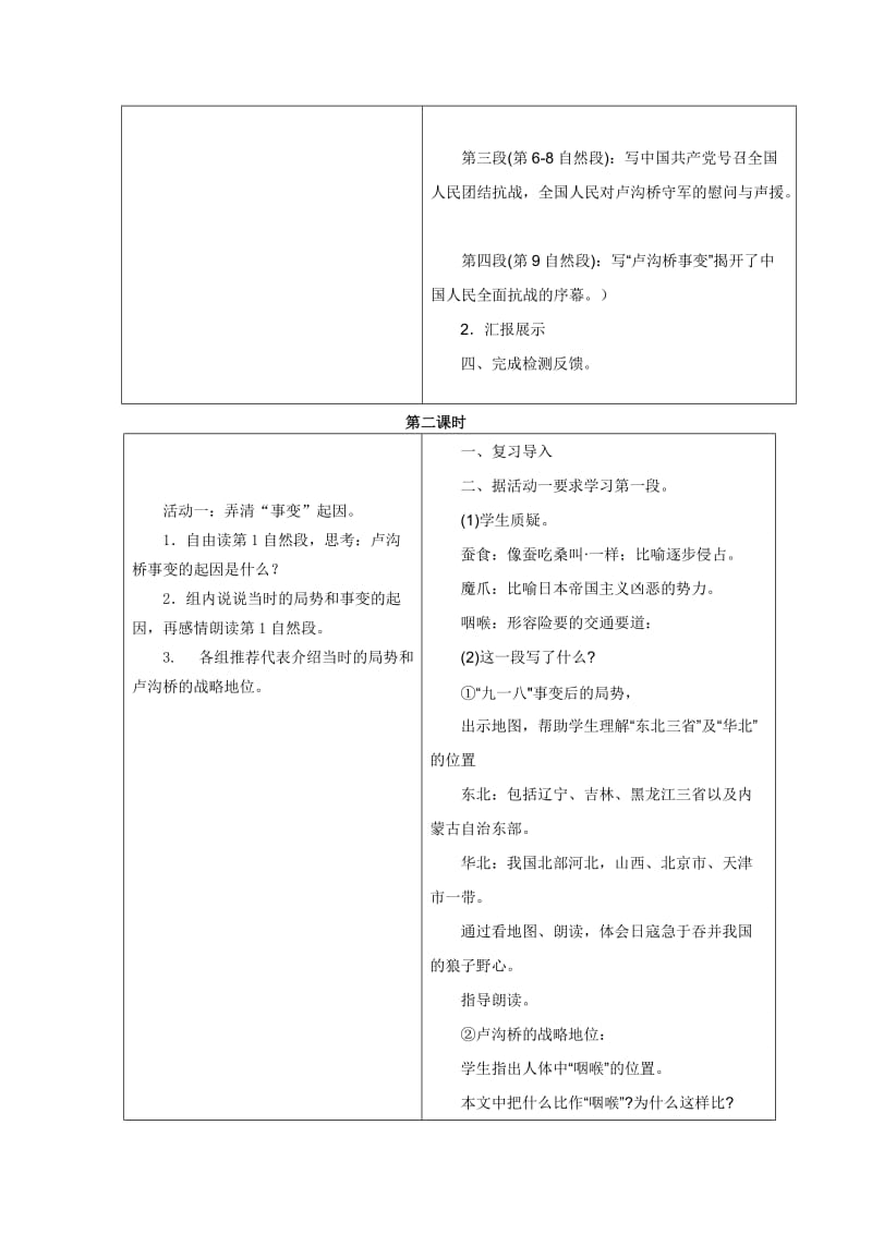 最新《卢沟桥烽火》导学案汇编.doc_第2页