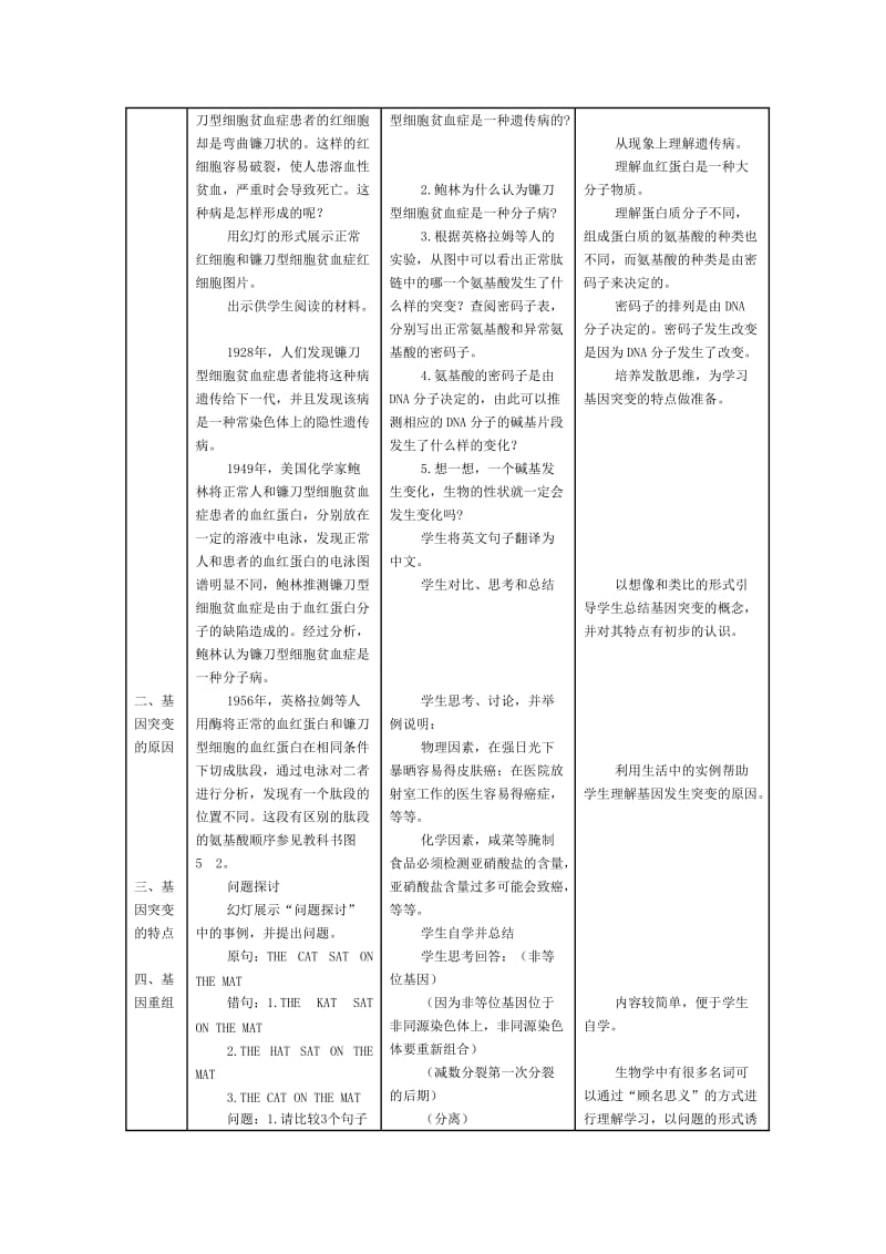 5.1《基因突变和基因重组》　教学设计案例李俊标[精选文档].doc_第2页