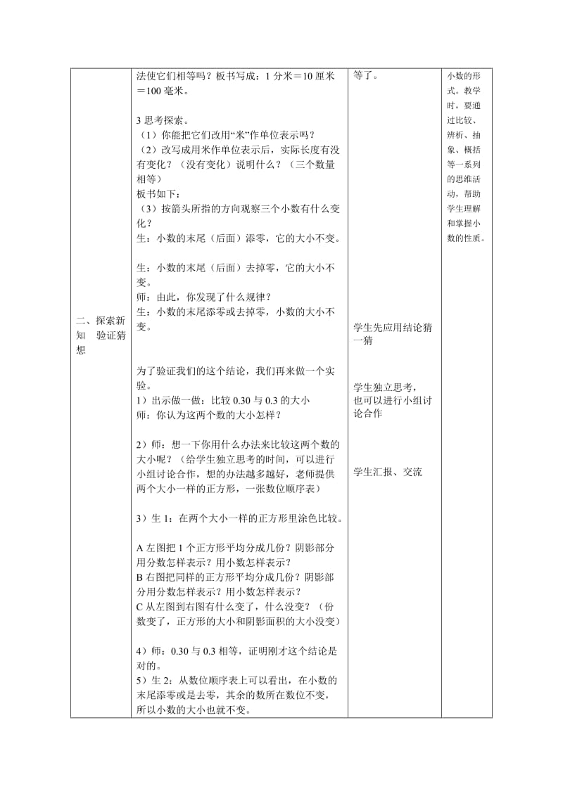 人教版四年级下册第四单元第三课小数的性质教学设计[精选文档].doc_第2页