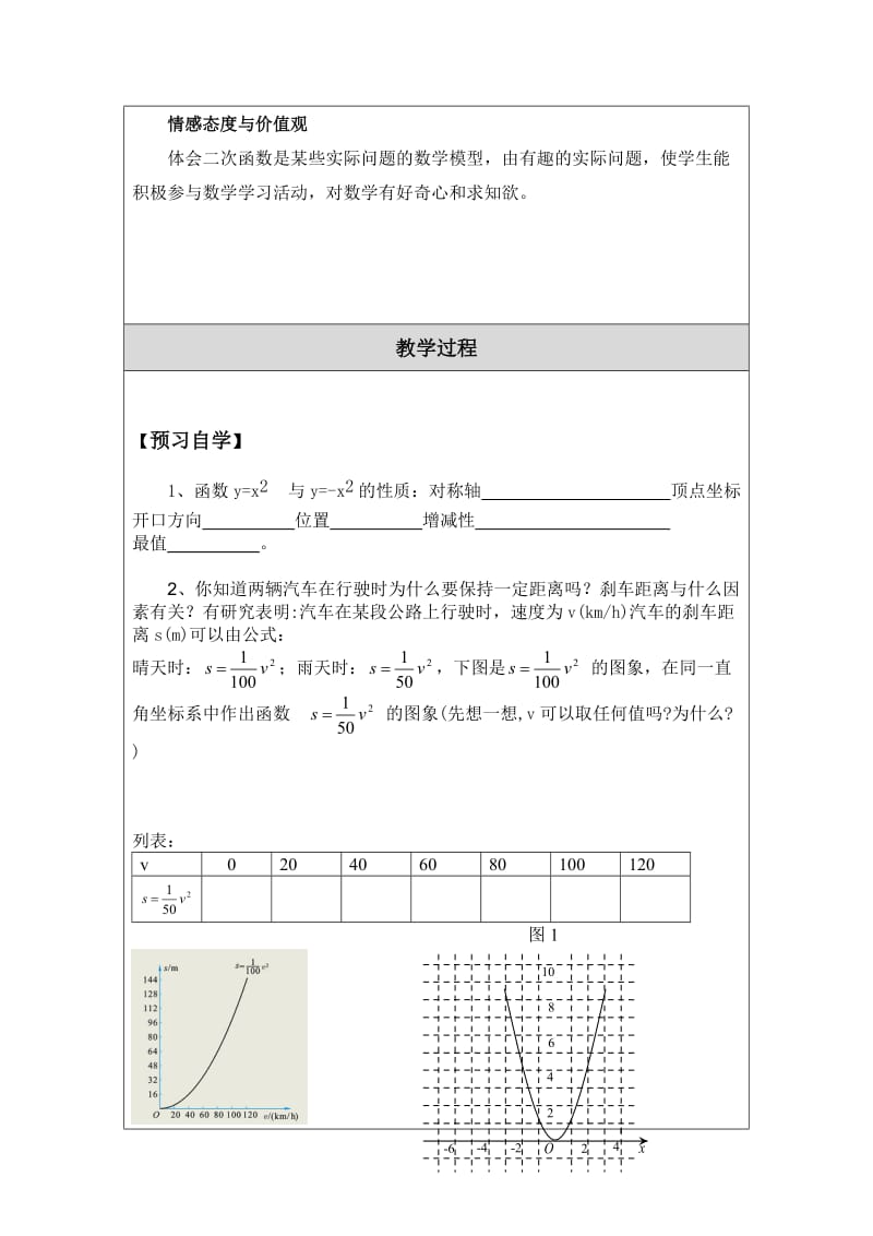 最新刹车距离与二次函数教学设计汇编.doc_第2页