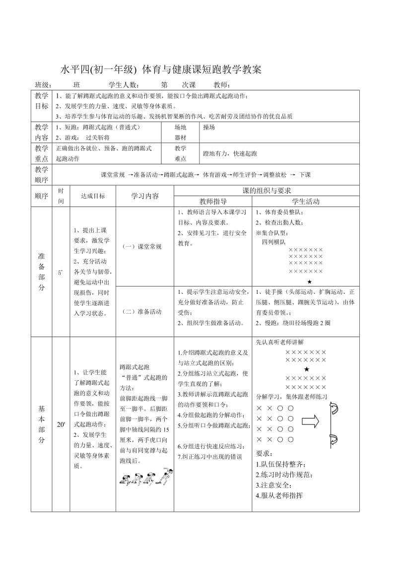 体育教案-蹲踞式起跑(普通式)[精选文档].doc_第1页