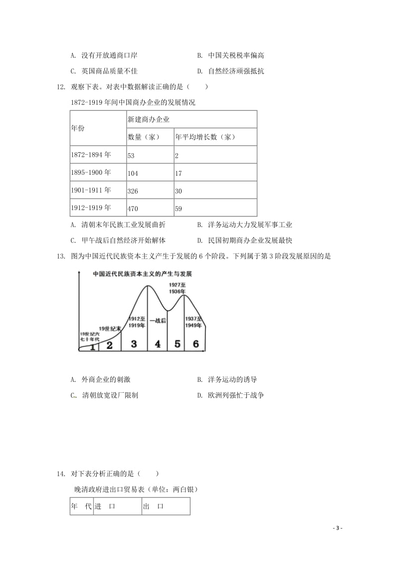 福建省尤溪县第七中学2017_2018学年高一历史下学期“周学习清单”反馈测试试题420180620.doc_第3页