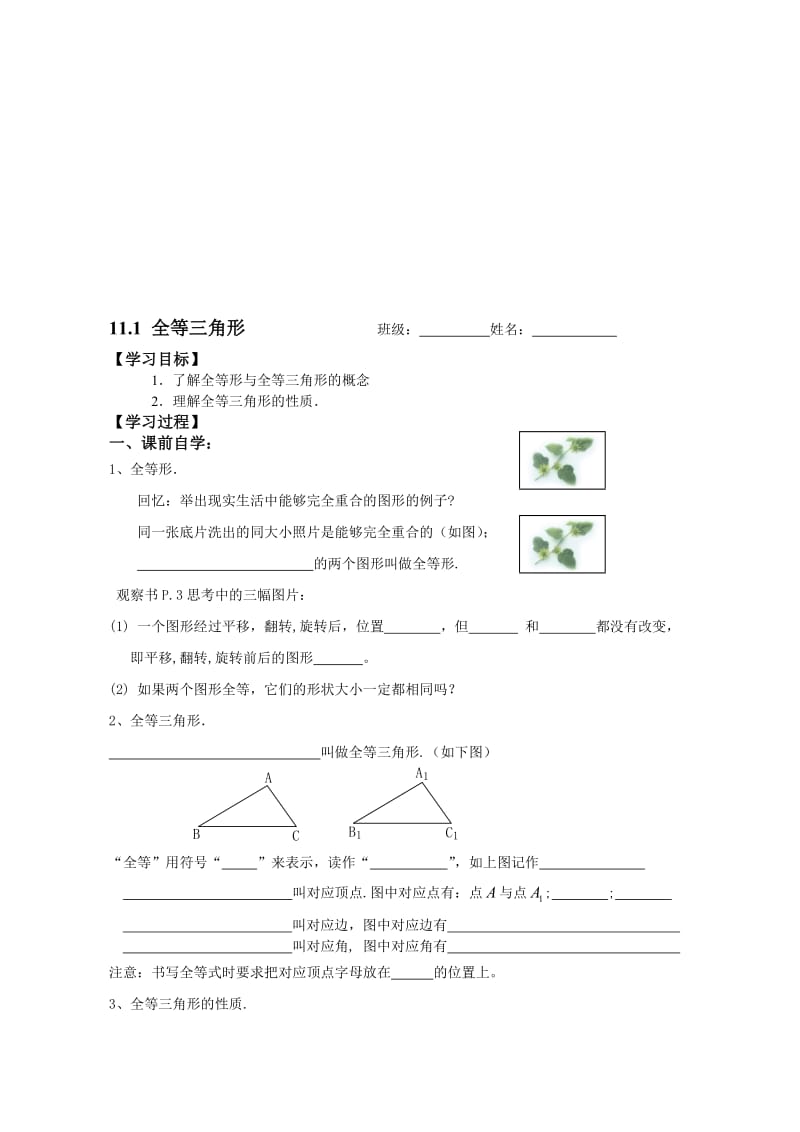 全等三角形导学案[精选文档].doc_第1页