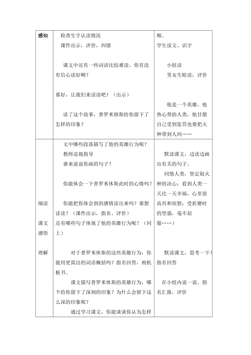 最新普罗米修斯的故事教学设计汇编.doc_第2页