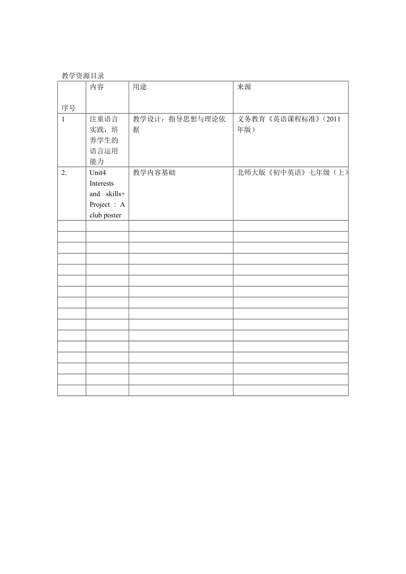 最新教学资源目录 (2)汇编.doc_第1页