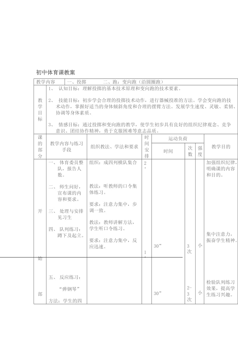 初中体育课教案（跑2）[精选文档].doc_第1页