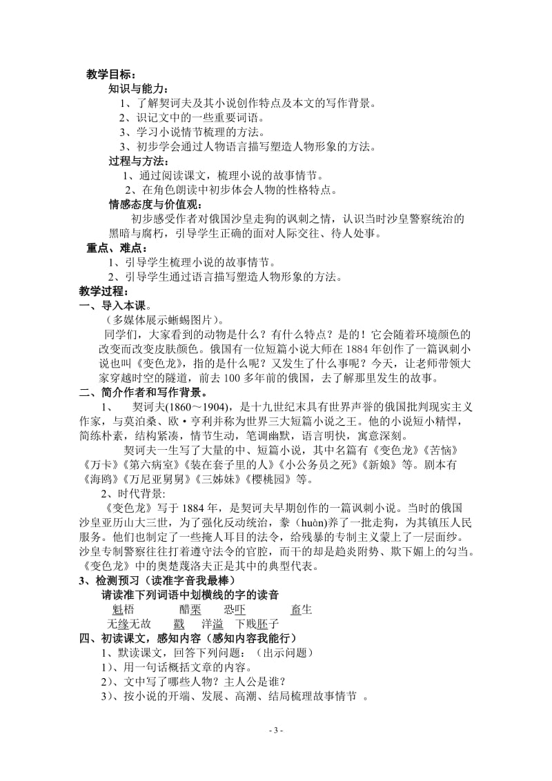 变色龙教案设计[精选文档].doc_第3页