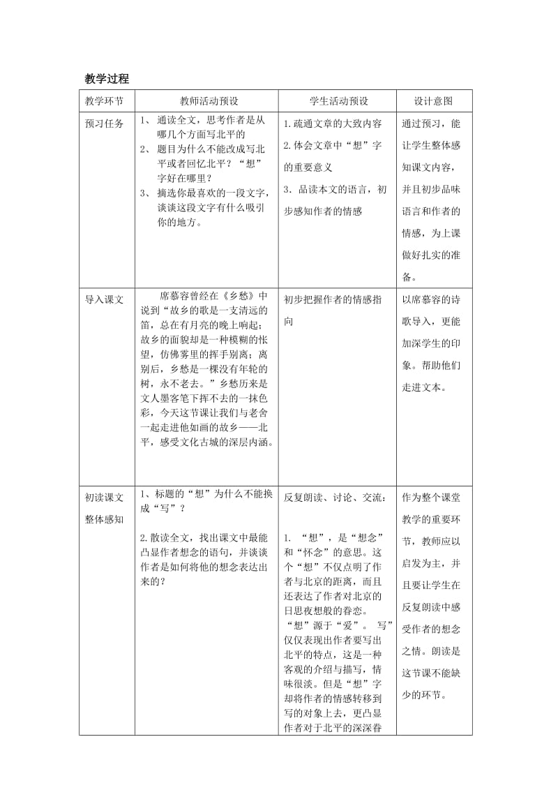 曹君清教学设计《想北平》[精选文档].doc_第2页