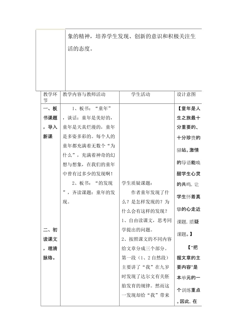 童年的发现教学设计1[精选文档].doc_第2页