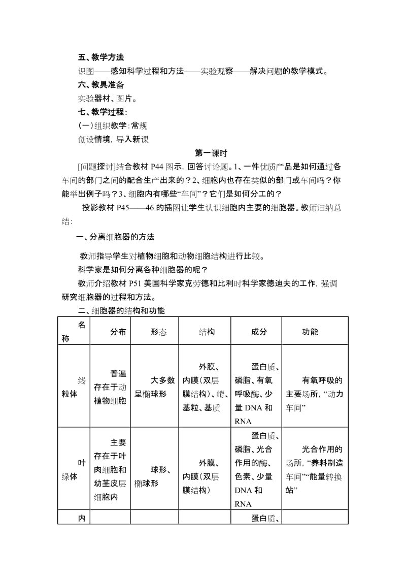 最新第2节细胞器-系统内的分工合作教案汇编.doc_第2页