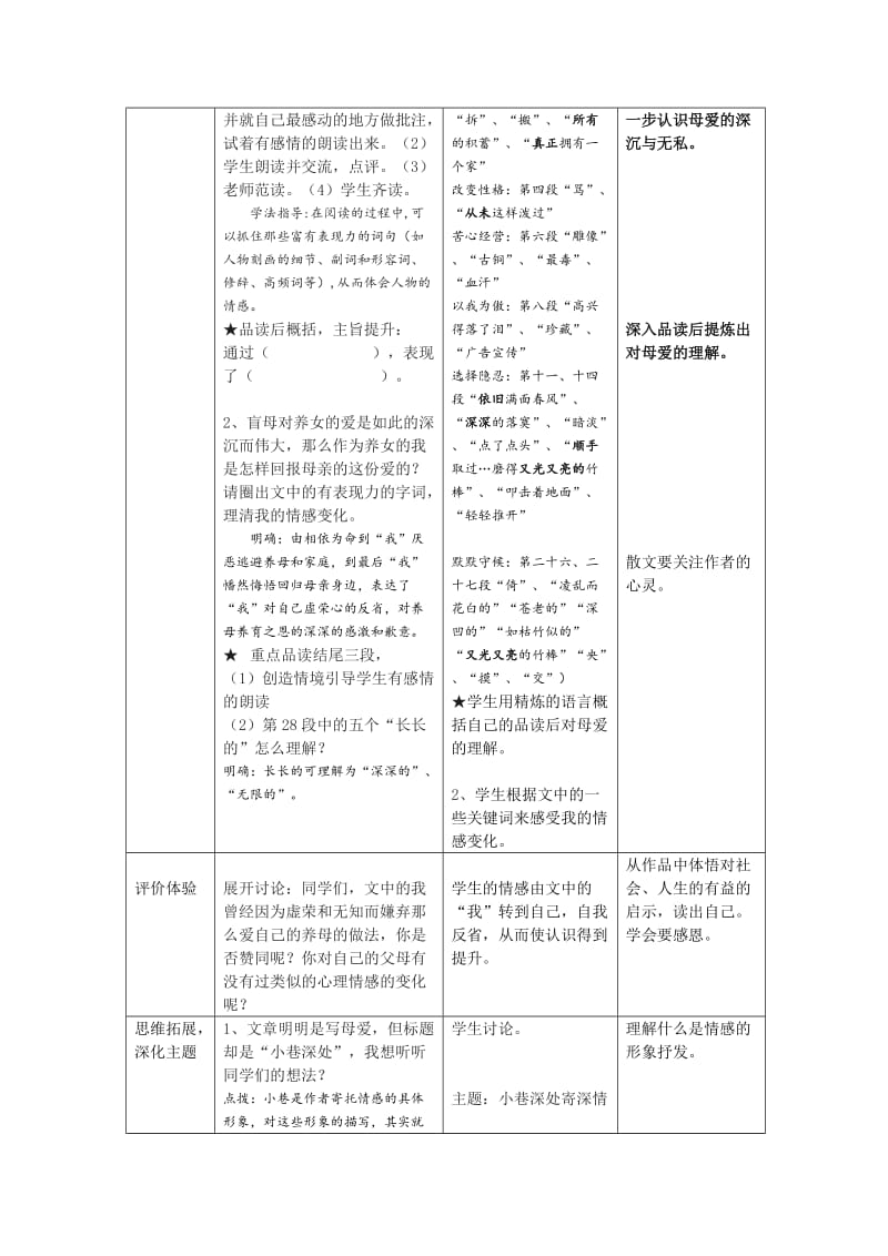 最新顾路中学肖喜平《小巷深处》教学设计汇编.doc_第2页