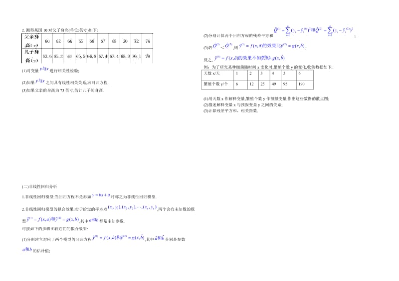 变量间的相关关系、回归分析导学案[精选文档].doc_第2页