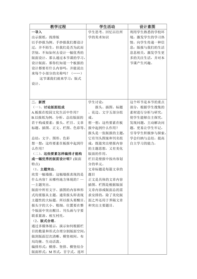 最新转优秀教学设计《版面交响乐》汇编.doc_第2页