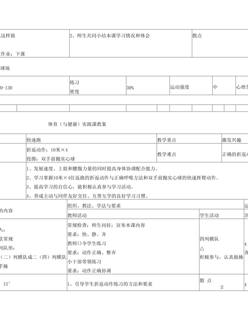 最新六年级下教案(体育)名师优秀教案.doc_第3页