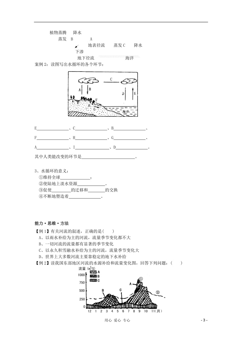 高三地理复习第三章第1课自然界的水循环学案1新人教版必修1[精选文档].doc_第3页