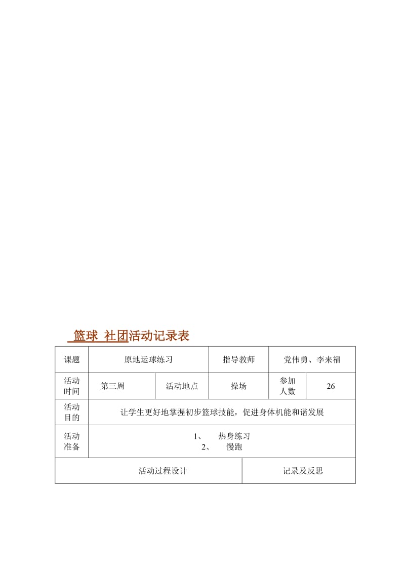 篮球_社团活动记录表[精选文档].doc_第1页