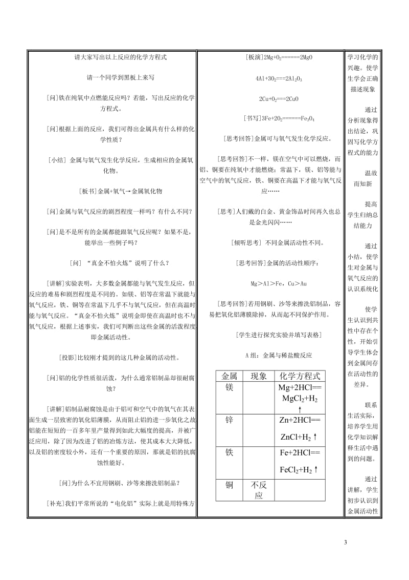 金属的化学性质-教学设计--广西柳州市融安县桥板乡初级中学：王红伟[精选文档].doc_第3页