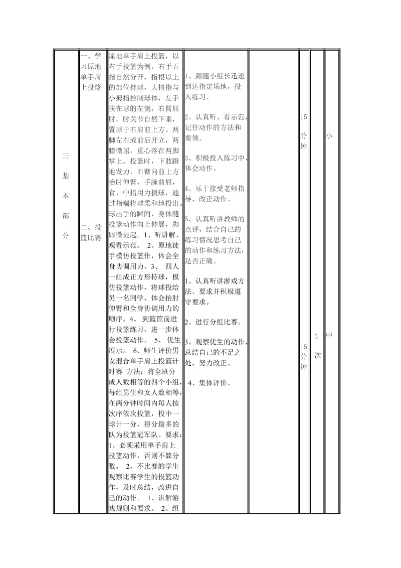 篮球原地单手肩上投篮教学设计[精选文档].doc_第3页