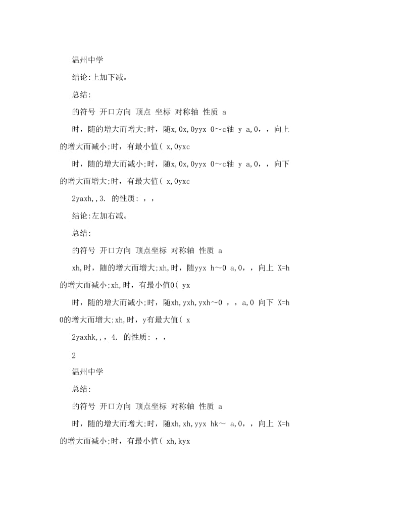 最新浙江中考数学复习专题――二次函数知识点归纳优秀名师资料.doc_第2页