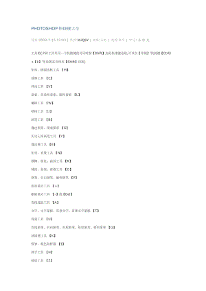 最新PHOTOSHOP快捷键大全【绝版好资料，看到就别错过】汇编.doc