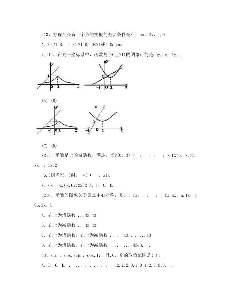 最新精品高考考前温习资料—高中数学函数、导数部分错题精选优秀名师资料.doc_第3页