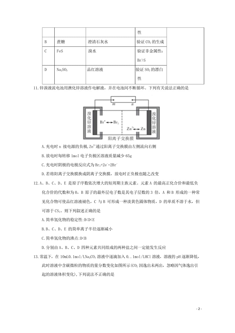 安徽省合肥市第一中学2018届高考化学冲刺最后1卷试题20180613012.wps_第2页