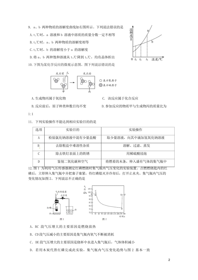 北京市东城区2018届中考化学二模试题20180611153.wps_第2页