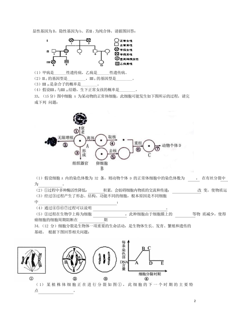 四川省泸县第二中学2017_2018学年高一生物下学期期中试题2018061102136.wps_第2页