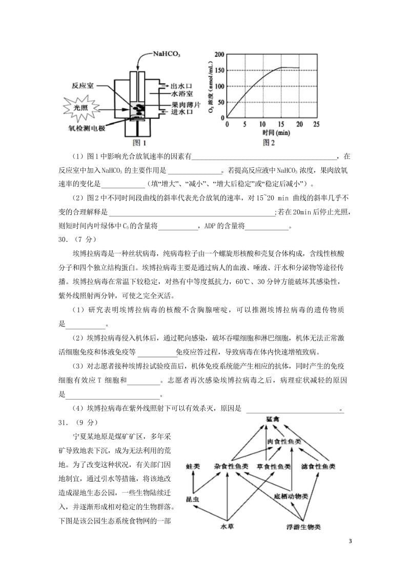 宁夏银川一中2018届高三生物第一次模拟考试试题201806080166.wps_第3页