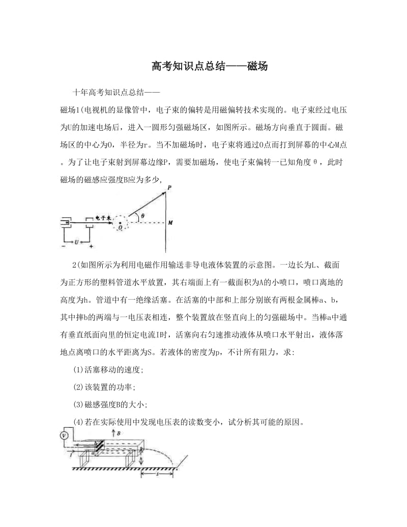 最新高考知识点总结——磁场优秀名师资料.doc_第1页