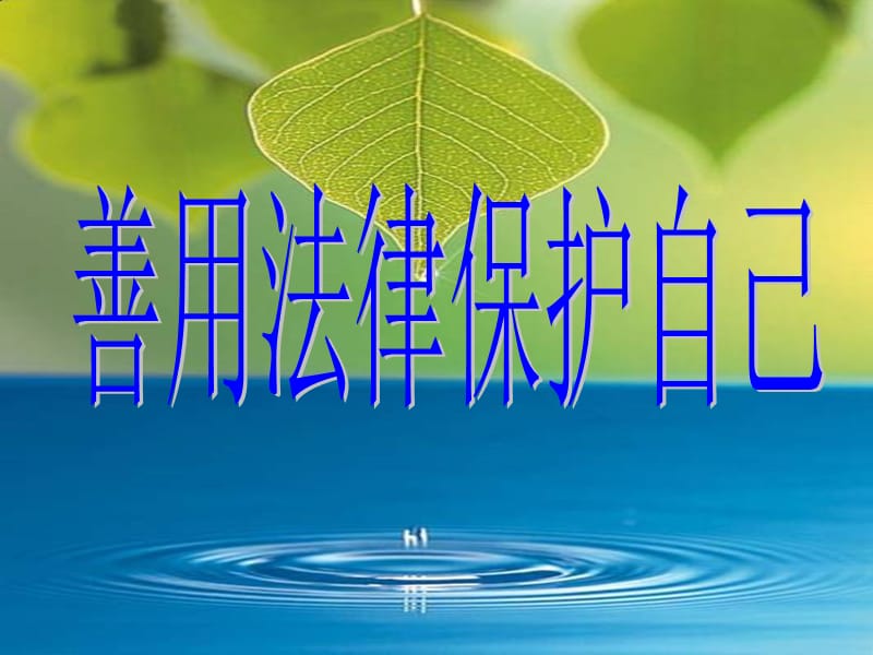 H第八课第二框《善用法律保护自己》(2)[精选文档].ppt_第1页