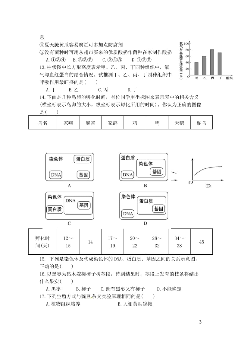 山东省潍坊市寿光世纪学校2018届九年级生物模拟考试试题二201805303118.doc_第3页