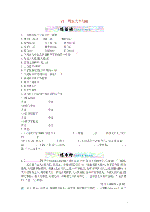 八年级语文上册第六单元23周亚夫军细柳同步四维训练新人教版20180531345.wps