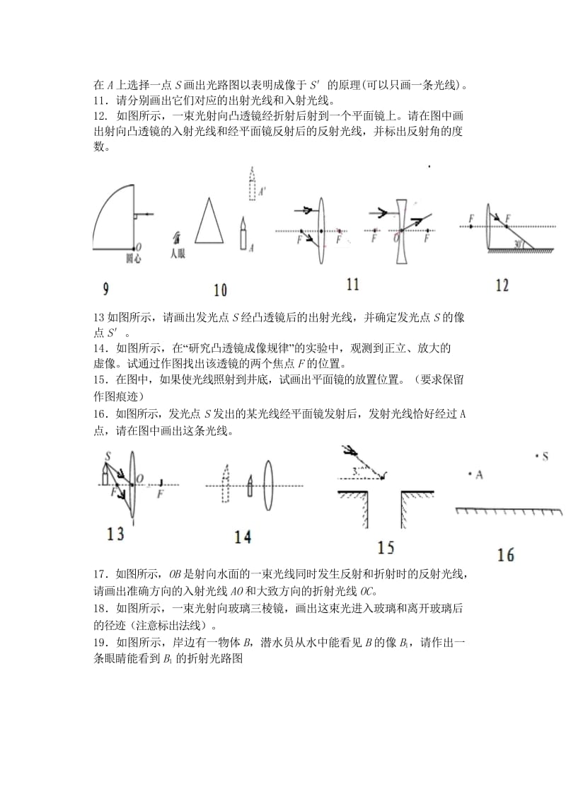 2018届中考物理专题训练光学作图题无答案2018053043.wps_第2页