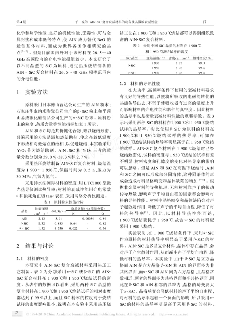 AlN_SiC复合衰减材料的制备及其微波衰减性能.pdf_第2页