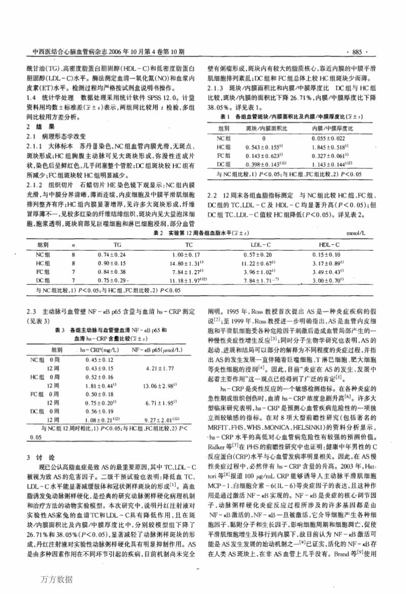 丹红注射液对动脉粥样硬化家兔血管壁炎症的影响.pdf_第2页