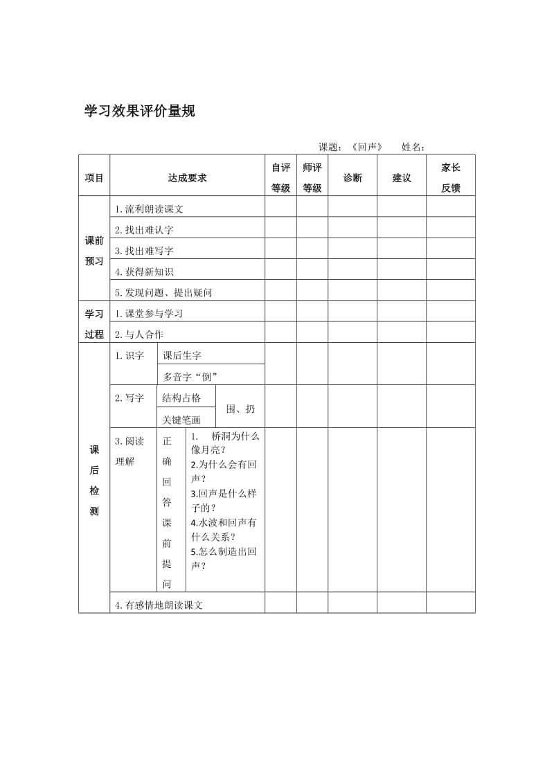 《回声》学习效果评价量规-教学文档.doc_第2页