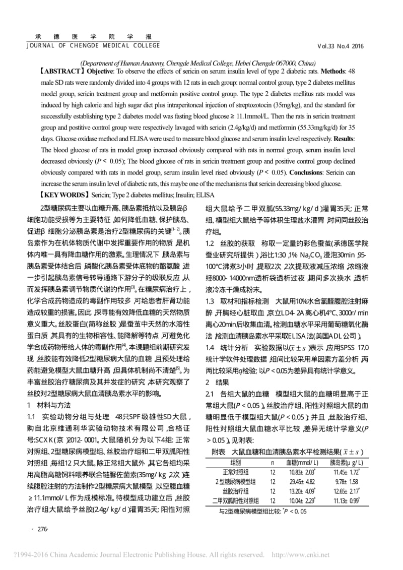 丝胶对2型糖尿病大鼠胰岛素水平的影响.pdf_第2页