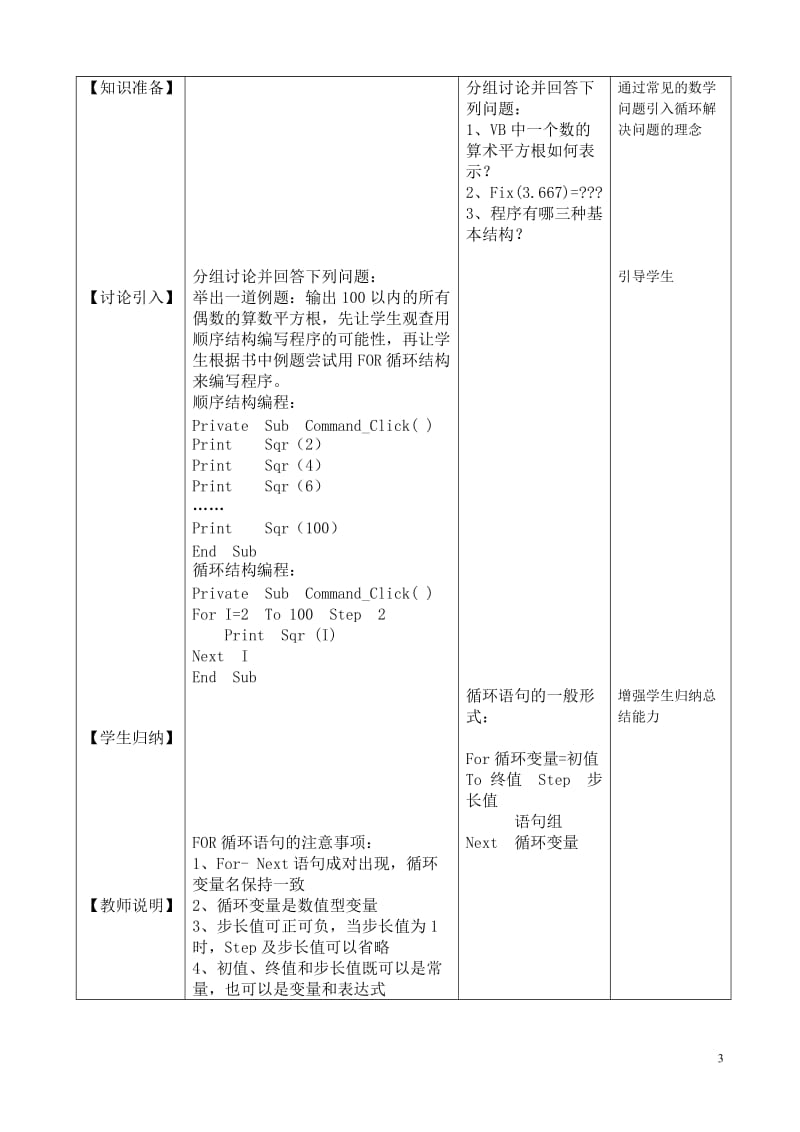 For循环结构教学设计-教学文档.doc_第3页