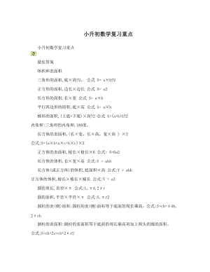 最新小升初数学复习重点优秀名师资料.doc