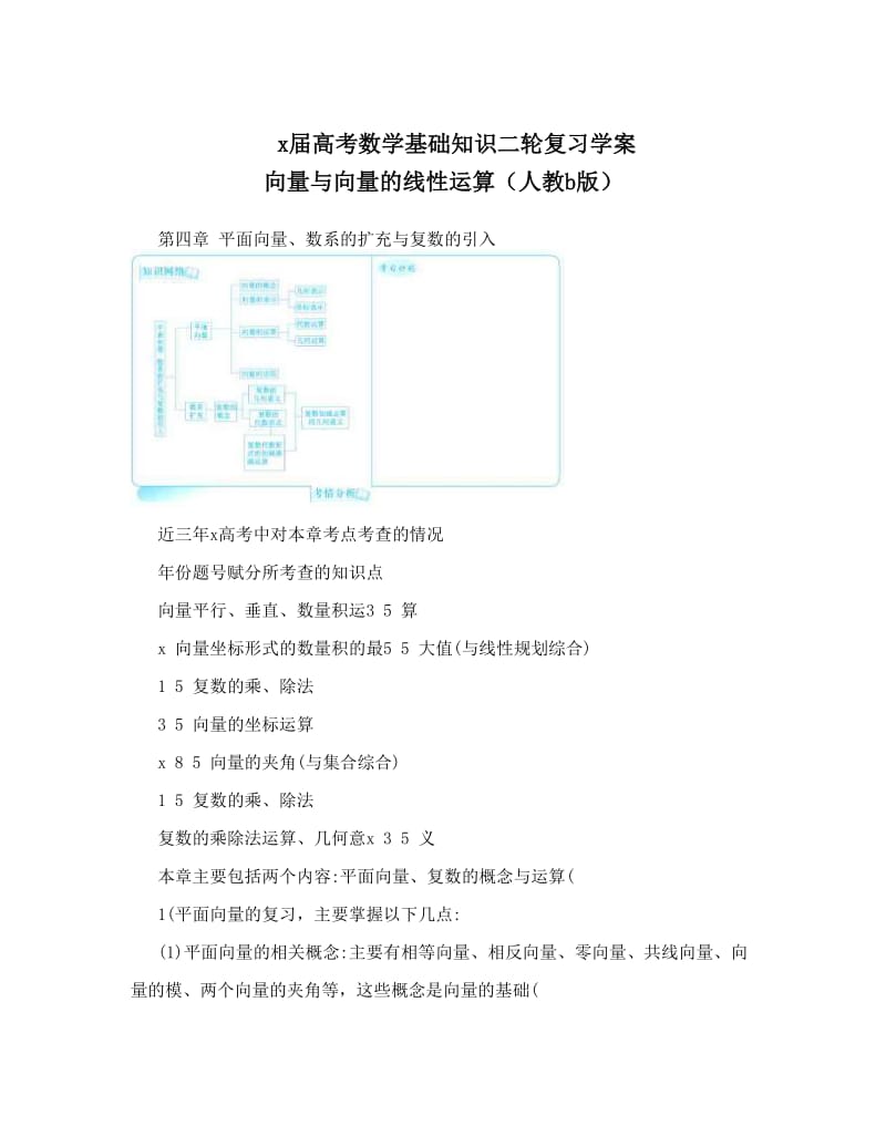 最新x届高考数学基础知识二轮复习学案++向量与向量的线性运算（人教b版）优秀名师资料.doc_第1页