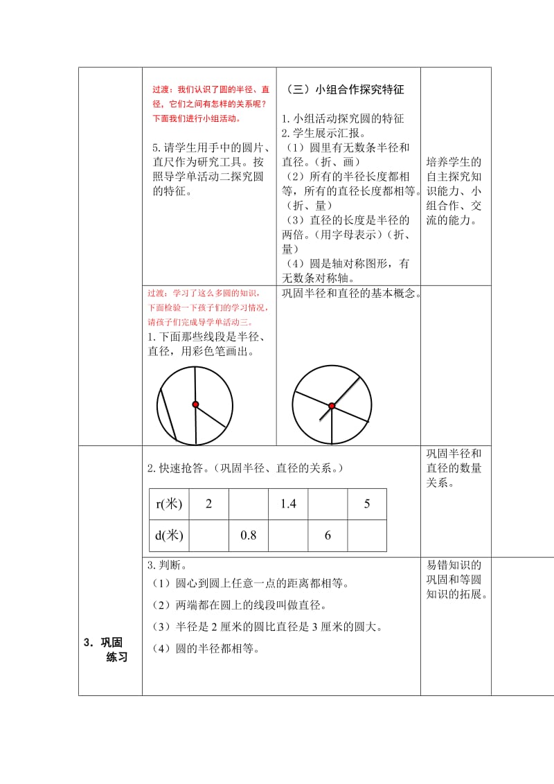 《圆的认识》表格式教案（钟冬梅）(1)-教学文档.doc_第3页