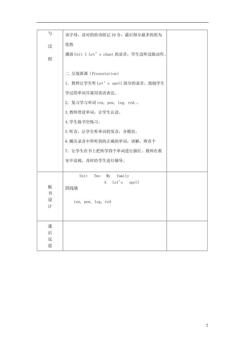 2014三年级英语下册《Unit2Myfamily》（第3课时）教案人教PEP-教学文档.doc_第2页