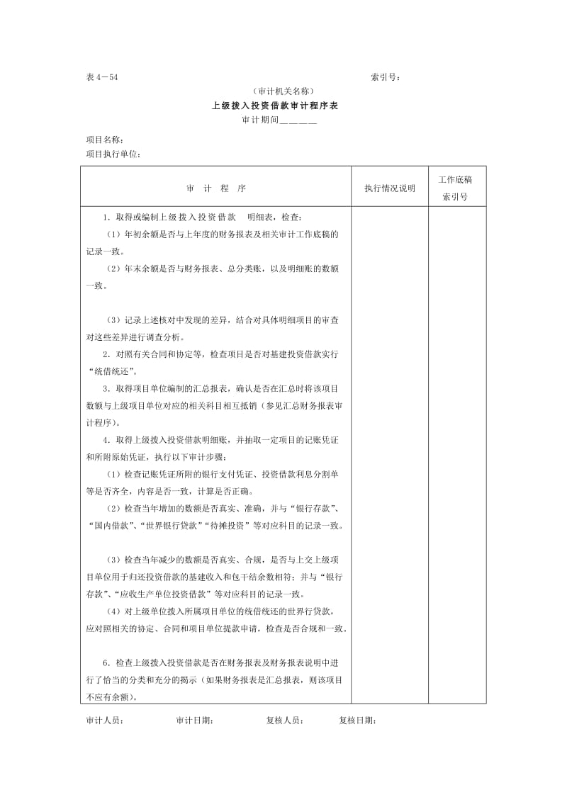 上级拨入投资借款审计程序表.doc_第1页