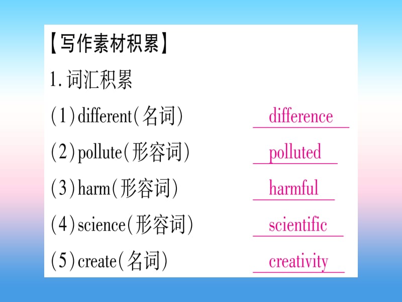 九年级英语Unit13We’retryingtosavetheearth写作指导与演练课件（新版）人教新目标版.pptx_第2页