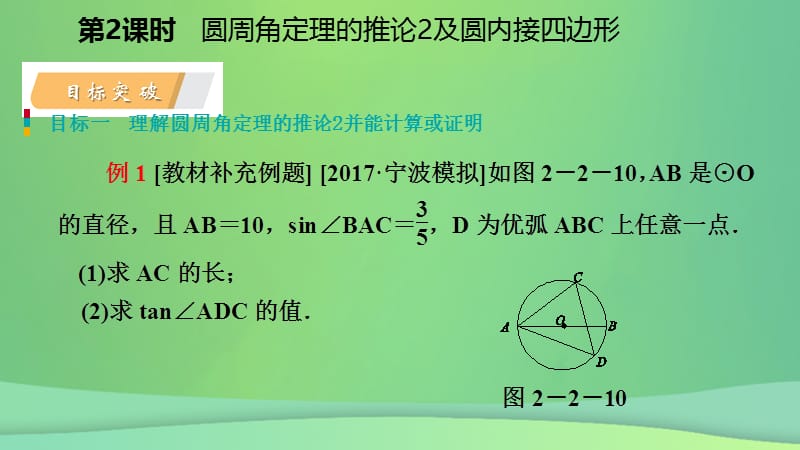 九年级数学下册圆心角、圆周角2.2.2圆周角第2课时圆周角定理的推论2及圆内接四边形课件（新版）湘教版.pptx_第3页