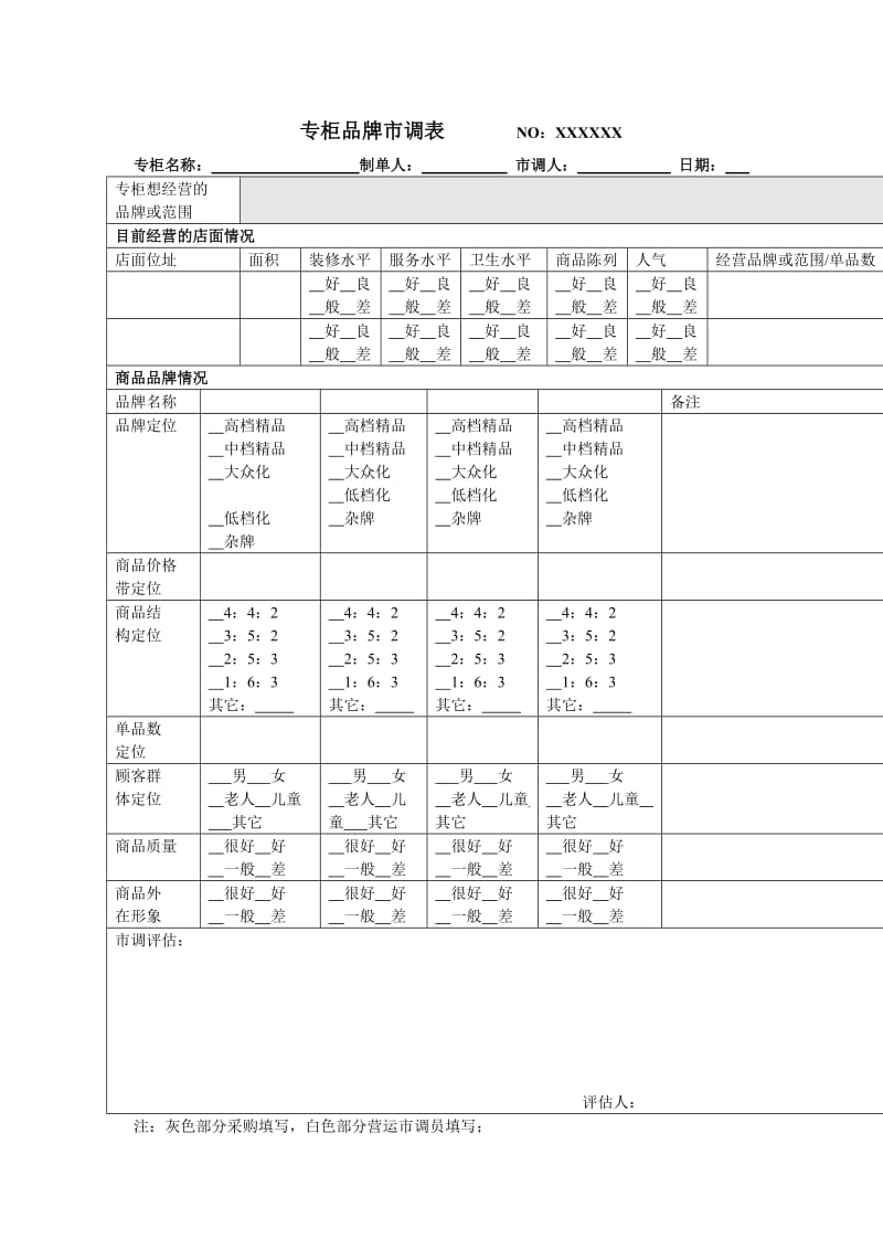 专柜品牌市调表.doc_第1页