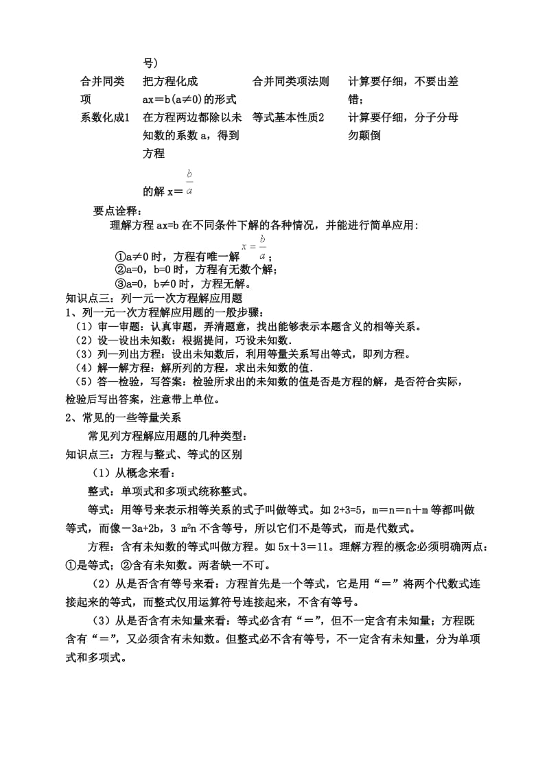 一元一次方程知识点和常考题型解析名师制作优质教学资料.doc_第2页