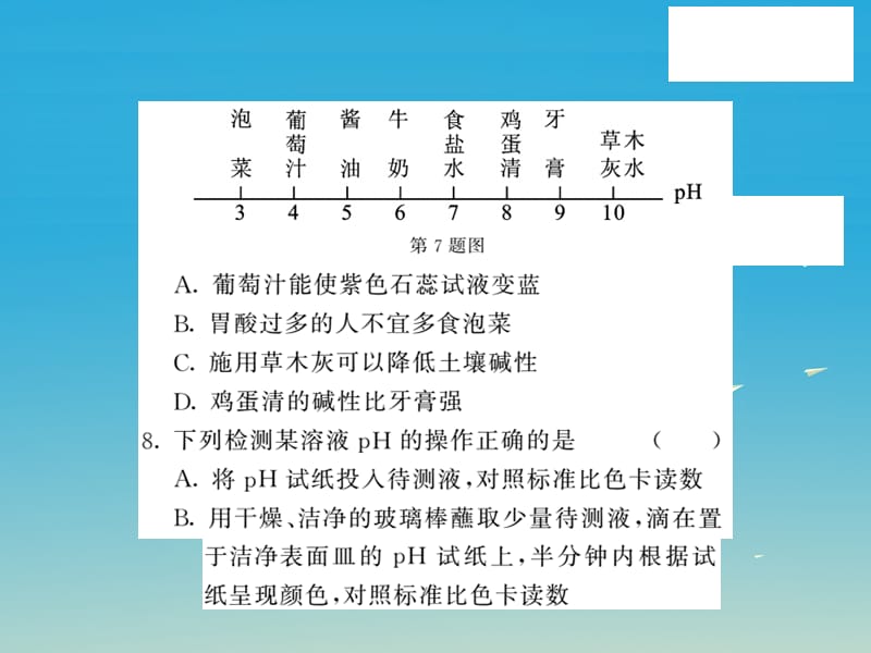 九年级化学下册第7单元常用的酸和碱、酸的性质自我测评课件（新版）鲁教版.pptx_第3页